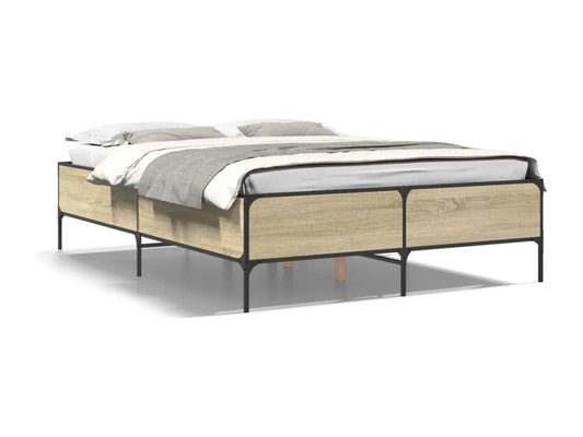Bed frame without mattress, oak, Maisonpuretop, 150x200 cm, 85347HPWL