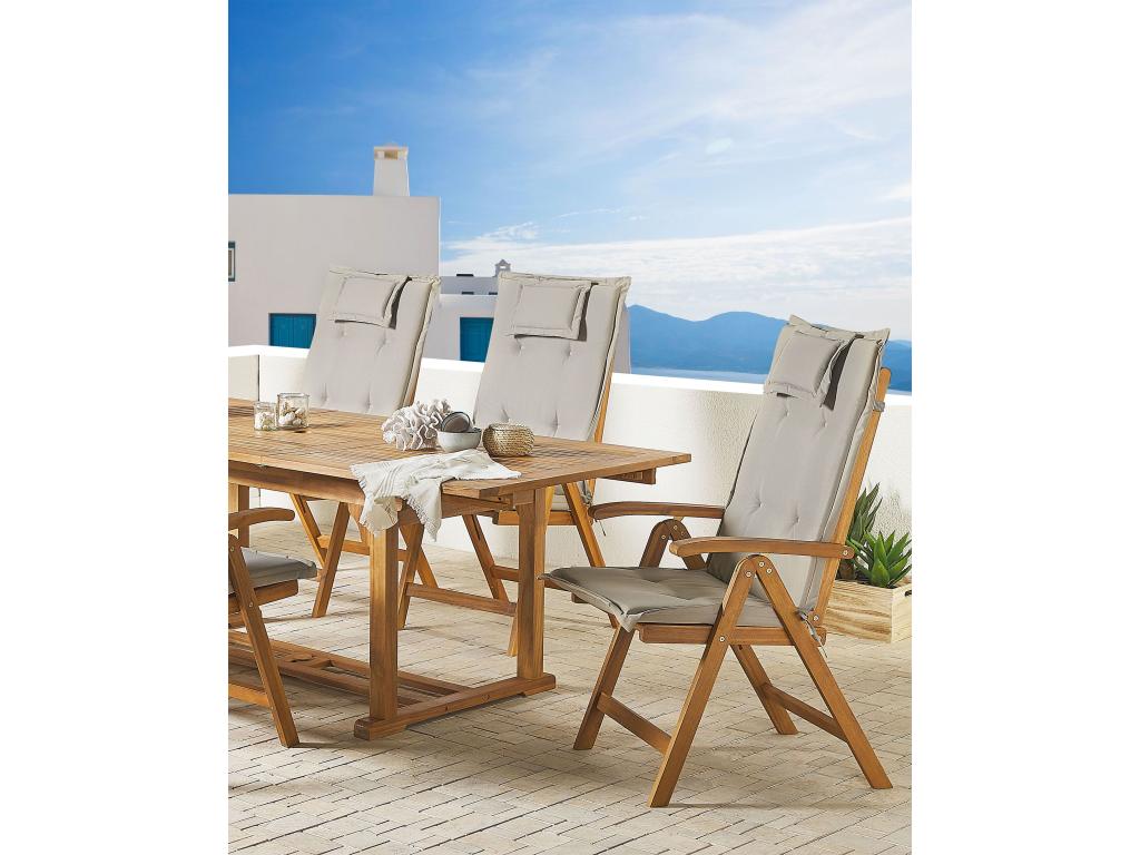 Set of 6 garden chairs with cushions Parisianestop 06995QNHI