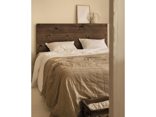 Brown pine wood headboard 100x60cm - Parisianestop 16731MZYO