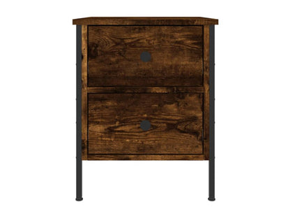 Smoked oak bedside table 40x42x50 cm engineered wood 63053AFZE
