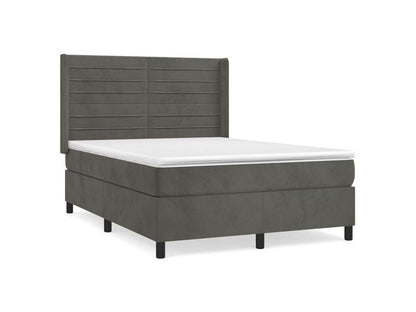 Parisianestop bed base and mattress, dark grey, 140x190 cm, velvet, 79593BTVK