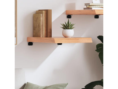 Light brown wall shelf, treated solid oak wood 18635TXKV