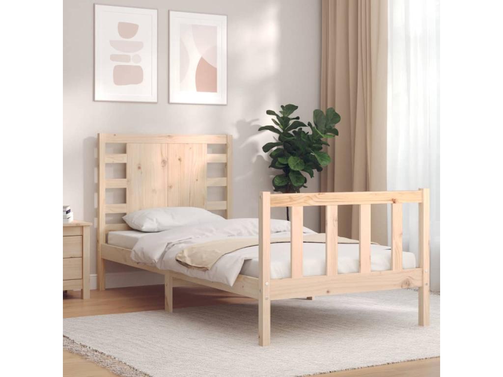 Bed frame without mattress, solid pine wood 86944XPRD