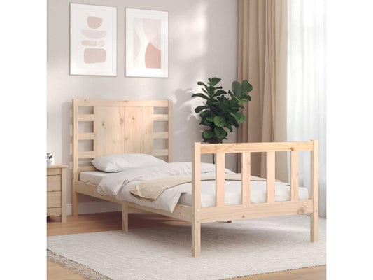 Bed frame without mattress, solid pine wood 86944XPRD