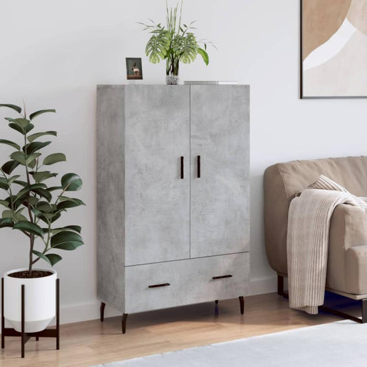 Highboard, concrete grey, 69.5x31x115 cm, engineered wood, 97209JBOX