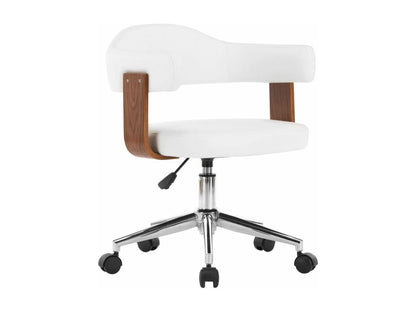 White leather swivel chair/armchair, 55x50x78 cm, 02 0024083 72662TIEY