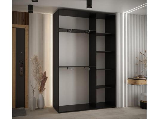 Maisonpuretop 6 Sliding Door Wardrobe 235.2/150/45 3 Doors Black/Black/Silver 53222LCVX