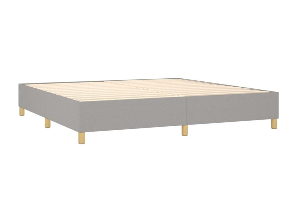 Bed frame without mattress, light grey, 200x200 cm, fabric, 18939EVPI