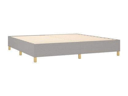 Bed frame without mattress, light grey, 200x200 cm, fabric, 18939EVPI