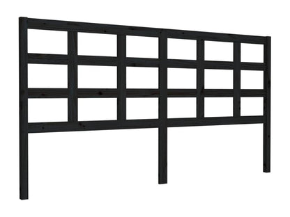 Black Headboard 185.5x4x100 cm Solid Pine Wood 84389ZGKD