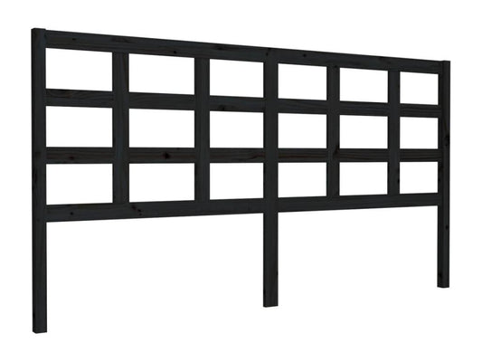 Black Headboard 185.5x4x100 cm Solid Pine Wood 84389ZGKD