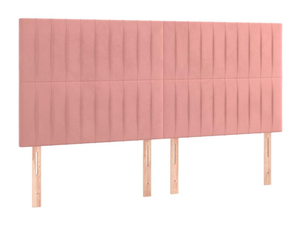 Pink LED Headboard 180x5x118/128 cm Velvet 12816ZVKU