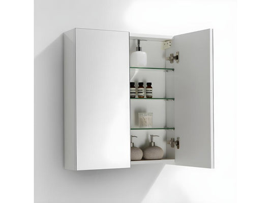 Artvivrestore mirrored bathroom cabinet, 60 cm wide, white lacquered, 40669BGCO