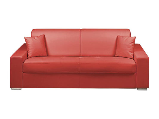 Parisianestop 4-seater express convertible sofa in faux leather - Red - 160 cm sleeping area - 18 cm mattress 45667JXBY