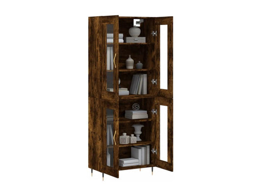 Tall sideboard, smoked oak, 69.5x34x180 cm, engineered wood, 00157ZSYW