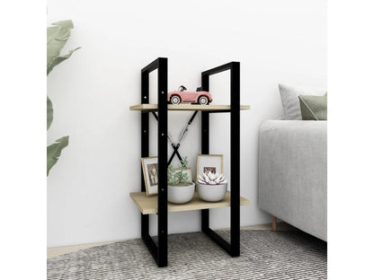 2-Tier Oak Bookshelf Maisonpuretop Engineered Wood 04929OWAR