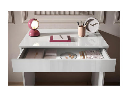 Desk with 1 drawer, 78 cm, glossy white lacquer - Parisianestop 26736DFDN