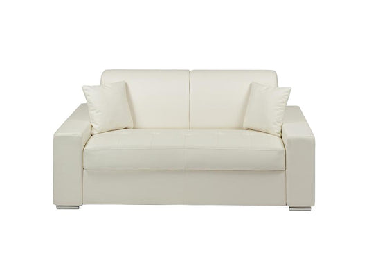 Maisonpuretop 2-seater express convertible sofa in faux leather - White - 120 cm sleeping area - 22 cm mattress 96226MYPL