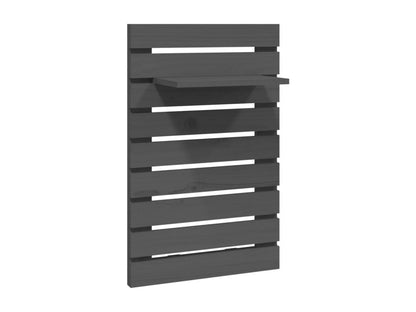 2-Piece Wall-Mounted Bedside Shelves, Grey Solid Pine Wood 94677TCLP