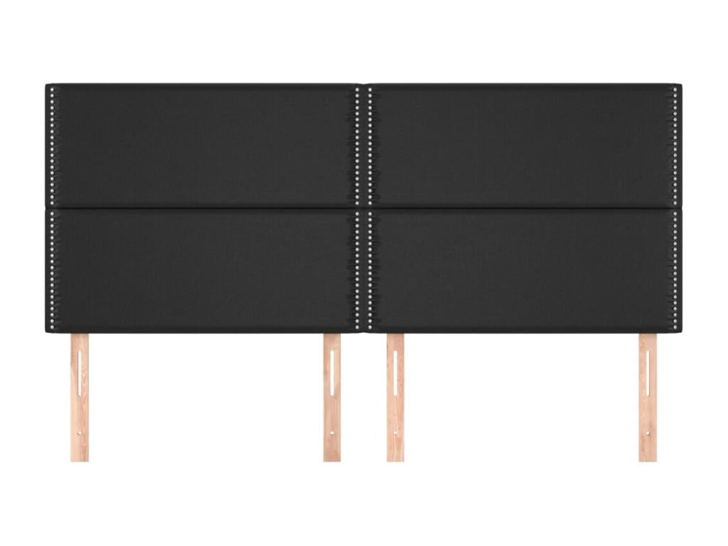 4-Piece Black Faux Leather Headboard Set, 80x5x78/88 cm, 60477UBSN