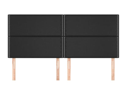 4-Piece Black Faux Leather Headboard Set, 80x5x78/88 cm, 60477UBSN
