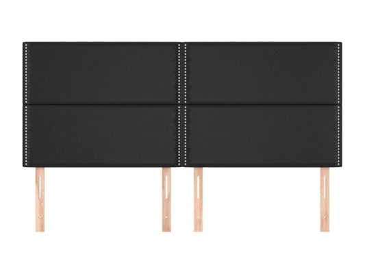 4-Piece Black Faux Leather Headboard Set, 80x5x78/88 cm, 60477UBSN