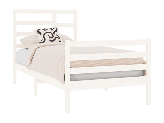 White Solid Wood Bed Frame 75x190 cm Small Single 01651RMXR