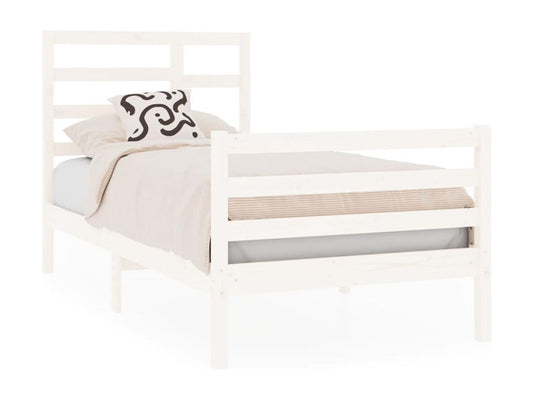 White Solid Wood Bed Frame 75x190 cm Small Single 01651RMXR