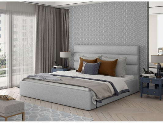 Designer bed in mouse grey fabric with storage compartment by Parisianetop - 4 sizes - 180x200 69889XZZO