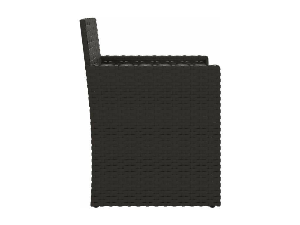 Set of 3 outdoor sofas and cushions, black woven resin, 94647NOQF