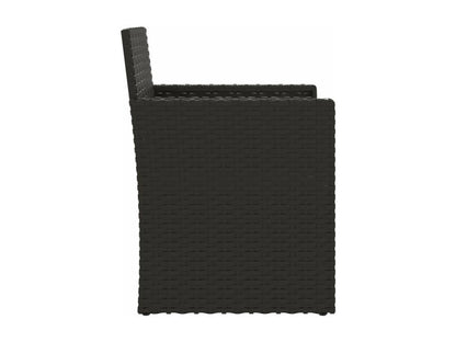 Set of 3 outdoor sofas and cushions, black woven resin, 94647NOQF