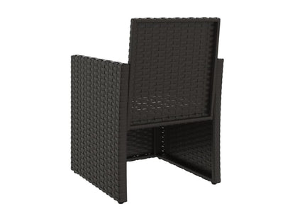 Set of 3 outdoor sofas and cushions, black woven resin, 94647NOQF