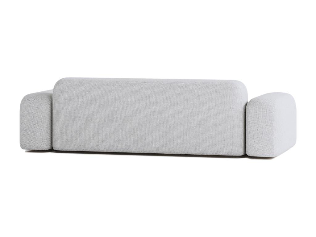 Parisianestop Contemporary 3-Seater Straight Sofa in Light Grey Fabric 26967WGOW