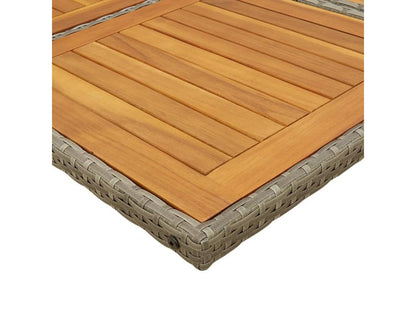 5-piece garden dining set with grey resin wicker cushions 57610OMTM