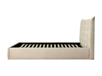 Parisianestop - 160x200cm Fabric Storage Bed - Ecru 23469ATYE