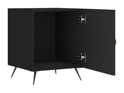 Black bedside table 40x40x50 cm engineered wood 48101RTKL