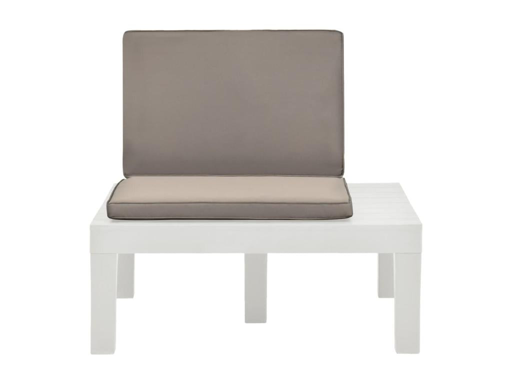 Garden lounge chairs and cushions, 4 pieces, white plastic, 42541WANR