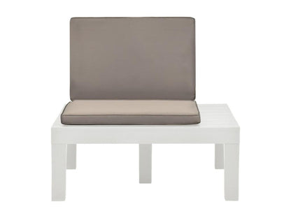 Garden lounge chairs and cushions, 4 pieces, white plastic, 42541WANR