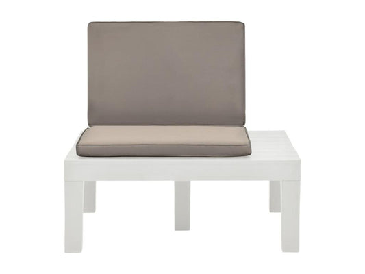 Garden lounge chairs and cushions, 4 pieces, white plastic, 42541WANR