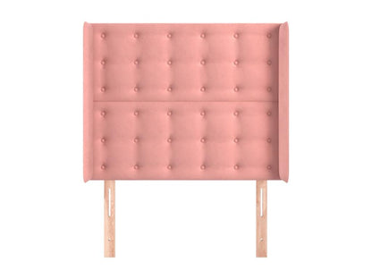 Headboard with wings, Pink, 93x16x118/128 cm, Velvet, 30205WHVB