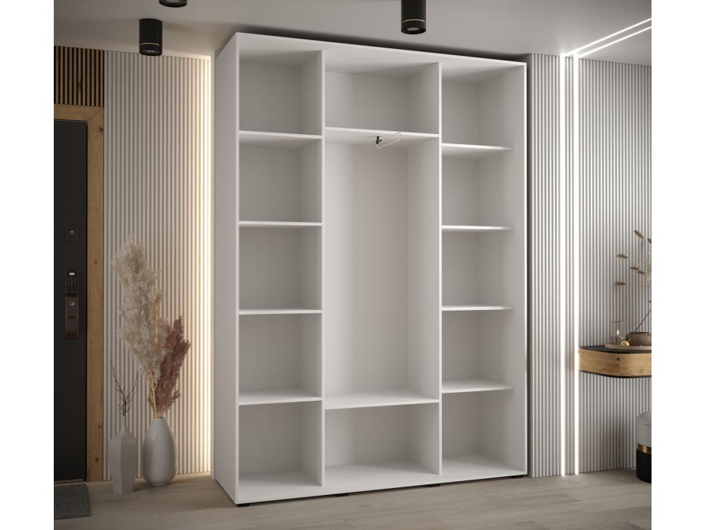 Parisianestop 2 Sliding Door Wardrobe 205.2/180/45 3 Doors White/White 29291BYVM
