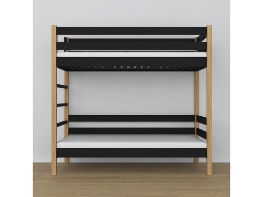 Wooden bunk bed N03 Black / Natural Oak 80x180 10936ADUH