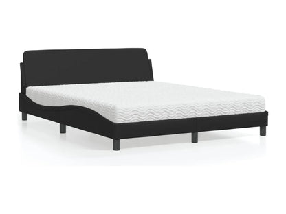 Bed with black mattress 160x200 cm faux leather 56938FJQN