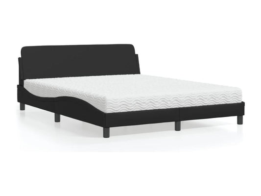 Bed with black mattress 160x200 cm faux leather 56938FJQN