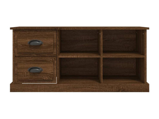 Brown oak TV stand, 102x35.5x47.5 cm, engineered wood, 60902BQNL