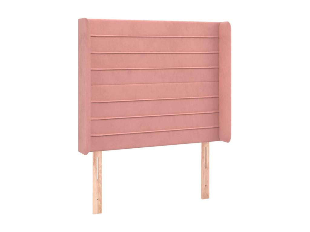 Headboard with wings, Pink, 93x16x118/128 cm, Velvet, 11649MBWE