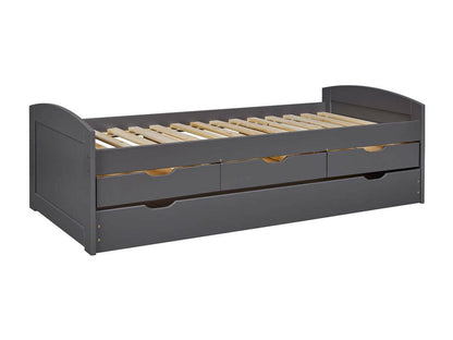 Maisonpuretop - Trundle Bed 90x200cm with 3 Drawers, Grey Varnish 62968EDTU