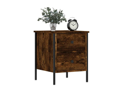 Smoked oak bedside table 40x42x50 cm engineered wood 63053AFZE