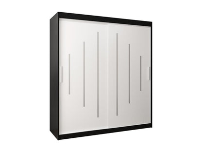 Parisianestop Sliding Door Wardrobe 200/180/62 2 Doors Black/White 22875NXLW