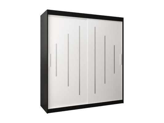 Parisianestop Sliding Door Wardrobe 200/180/62 2 Doors Black/White 22875NXLW
